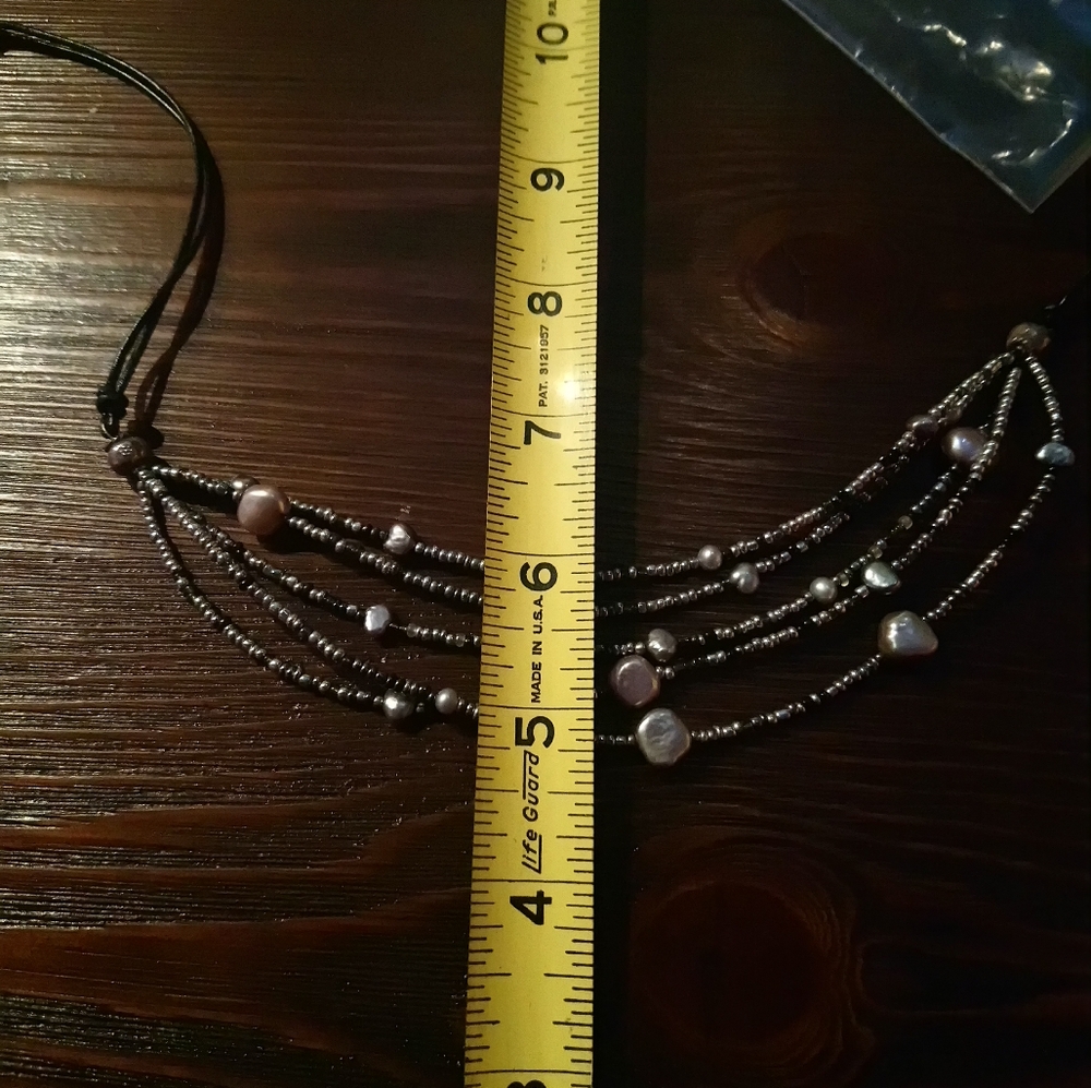 Tica Rosa Signed Necklace with 925 SIlver & Pearls - Picture 7 of 7